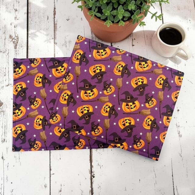 Cross Stitch Project Bag - Halloween Pumpkins - Standard Bag