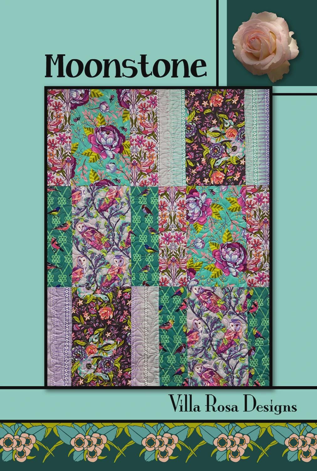Moonstone Quilt Pattern – Easy Scrappy Patchwork by Villa Rosa Designs