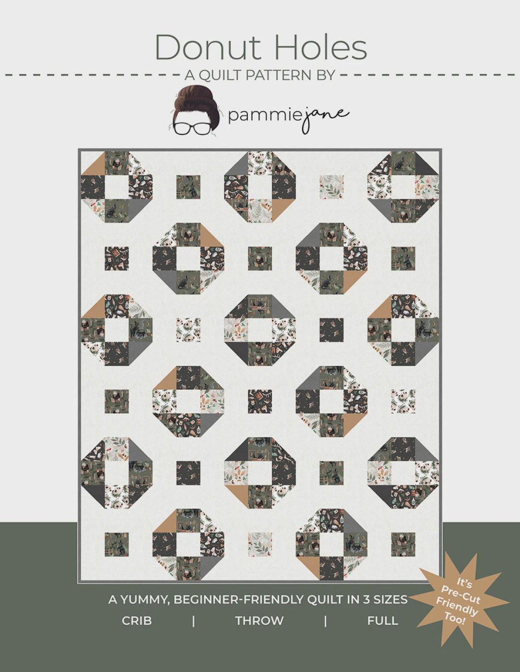 Donut Holes Quilt Pattern – Beginner Friendly, Charm Pack Friendly, 3 Sizes