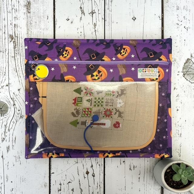 Cross Stitch Project Bag - Halloween Pumpkins - Standard Bag