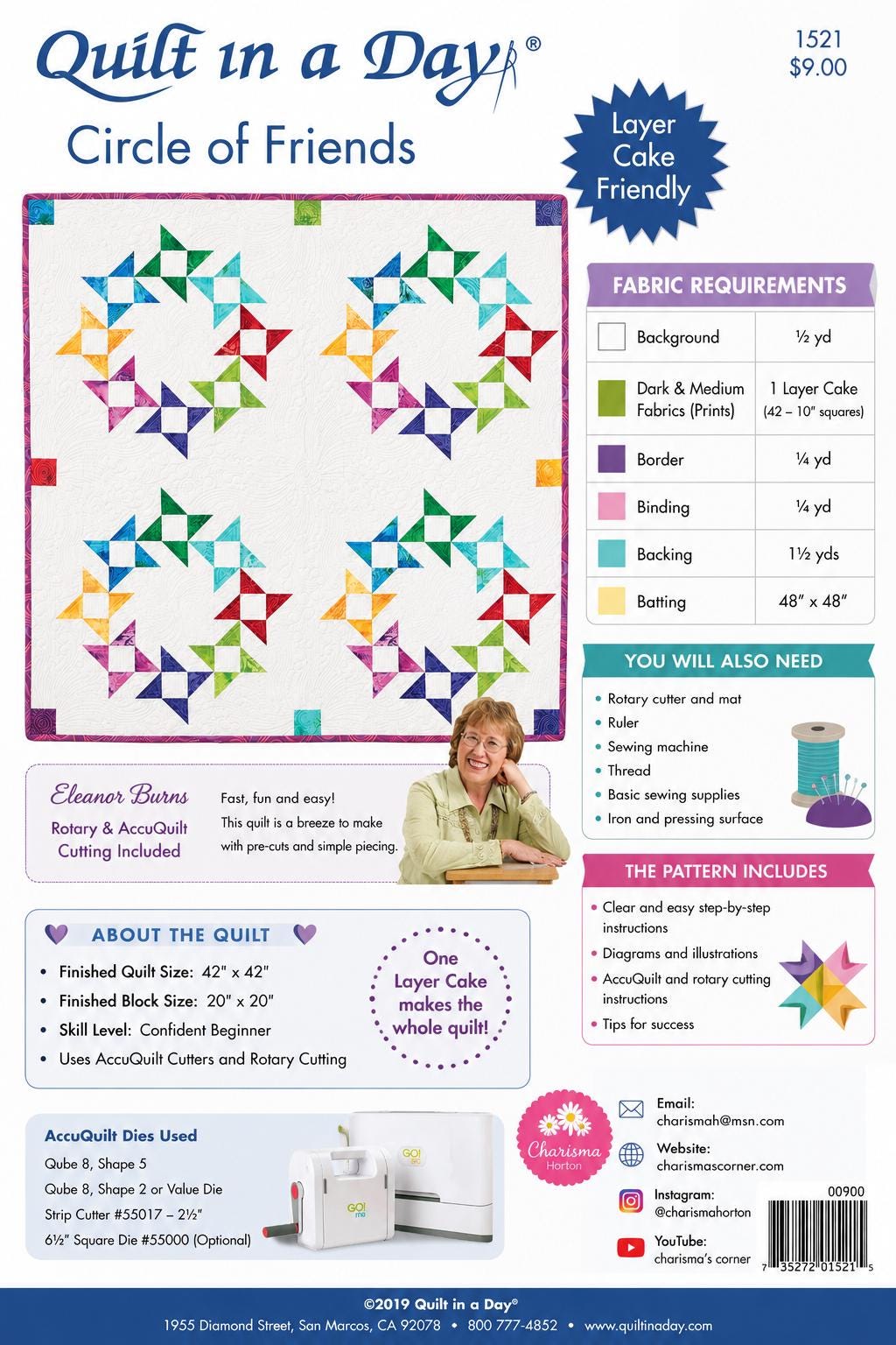 Quilt in a day - Eleanor Burns - Circle of Friends Quilts - Quilt pattern