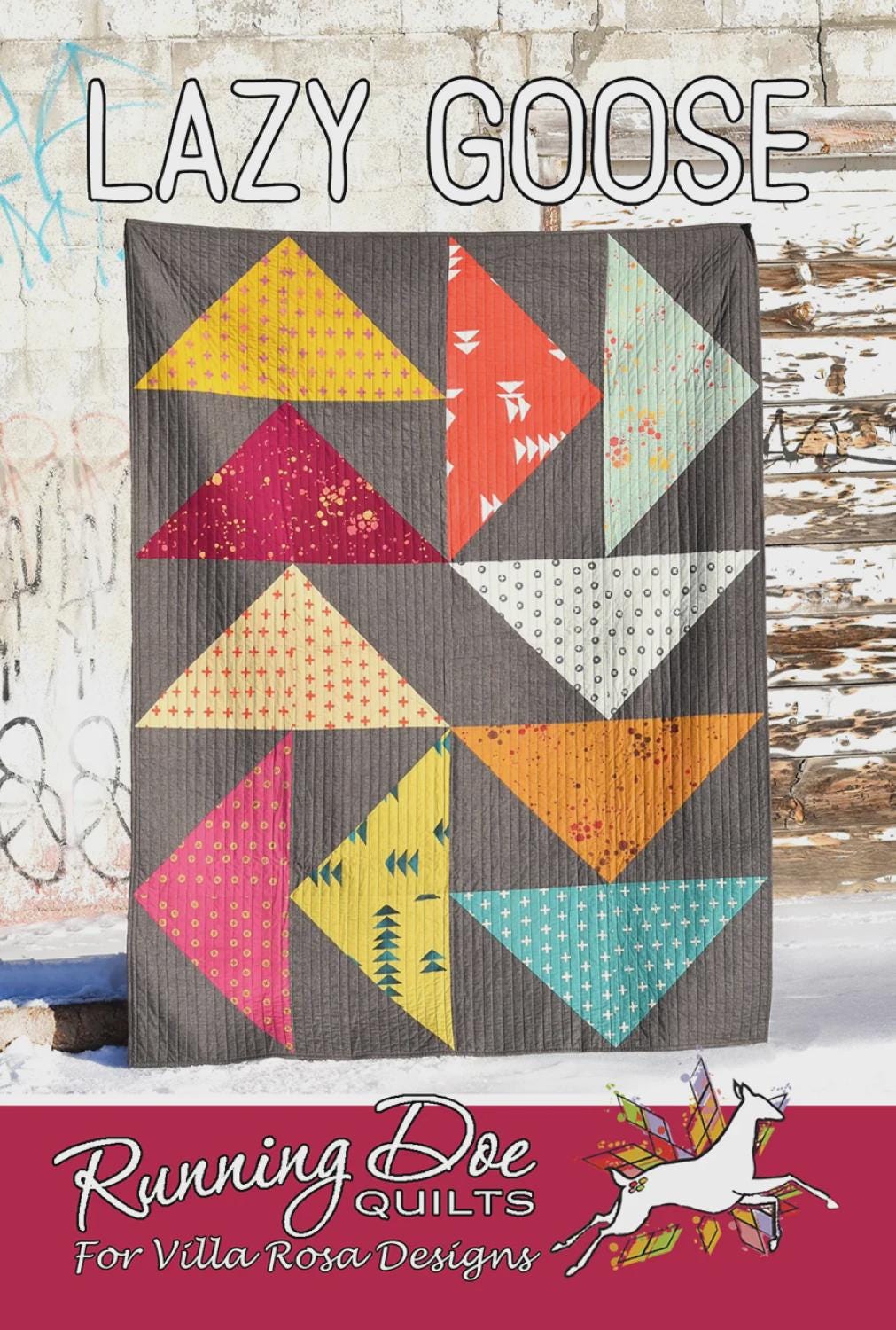Lazy Goose Quilt Pattern - Modern Geometric Quilt - Villa Rosa Designs - easy beginner - FQ friendly