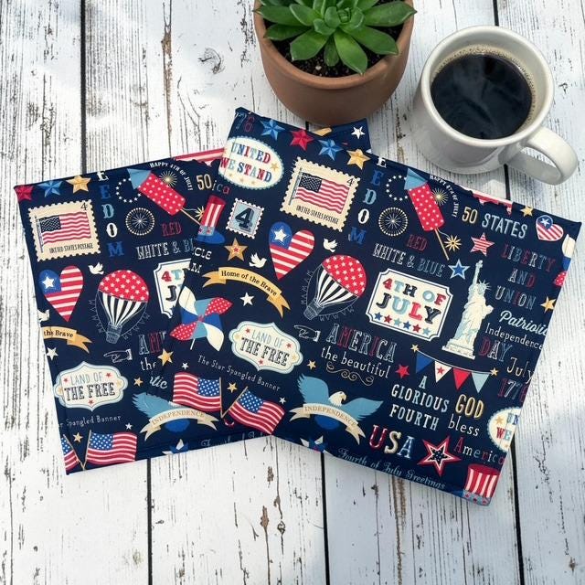 Cross Stitch Project Bag - USA Patriotic Americana - Standard Bag
