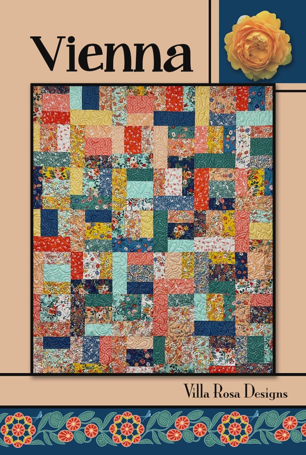 Vienna Quilt Pattern - Scrappy Patchwork Quilt - Villa Rosa Designs - easy beginner