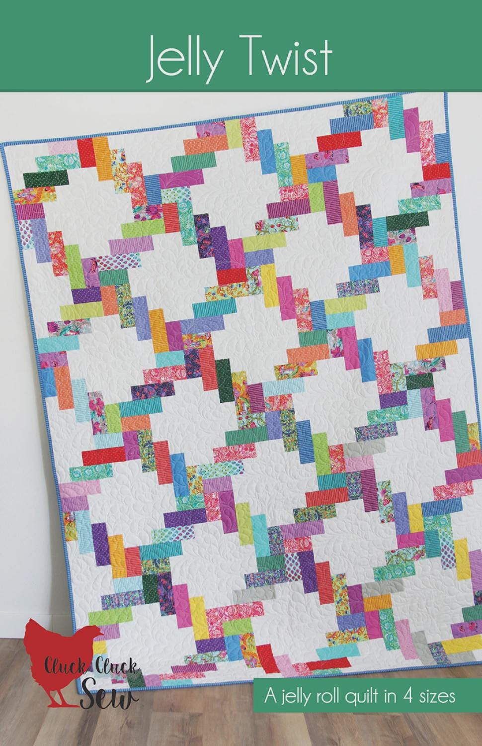 Jelly Twist Quilt Pattern – Beginner Friendly, Jelly Roll, 4 Sizes