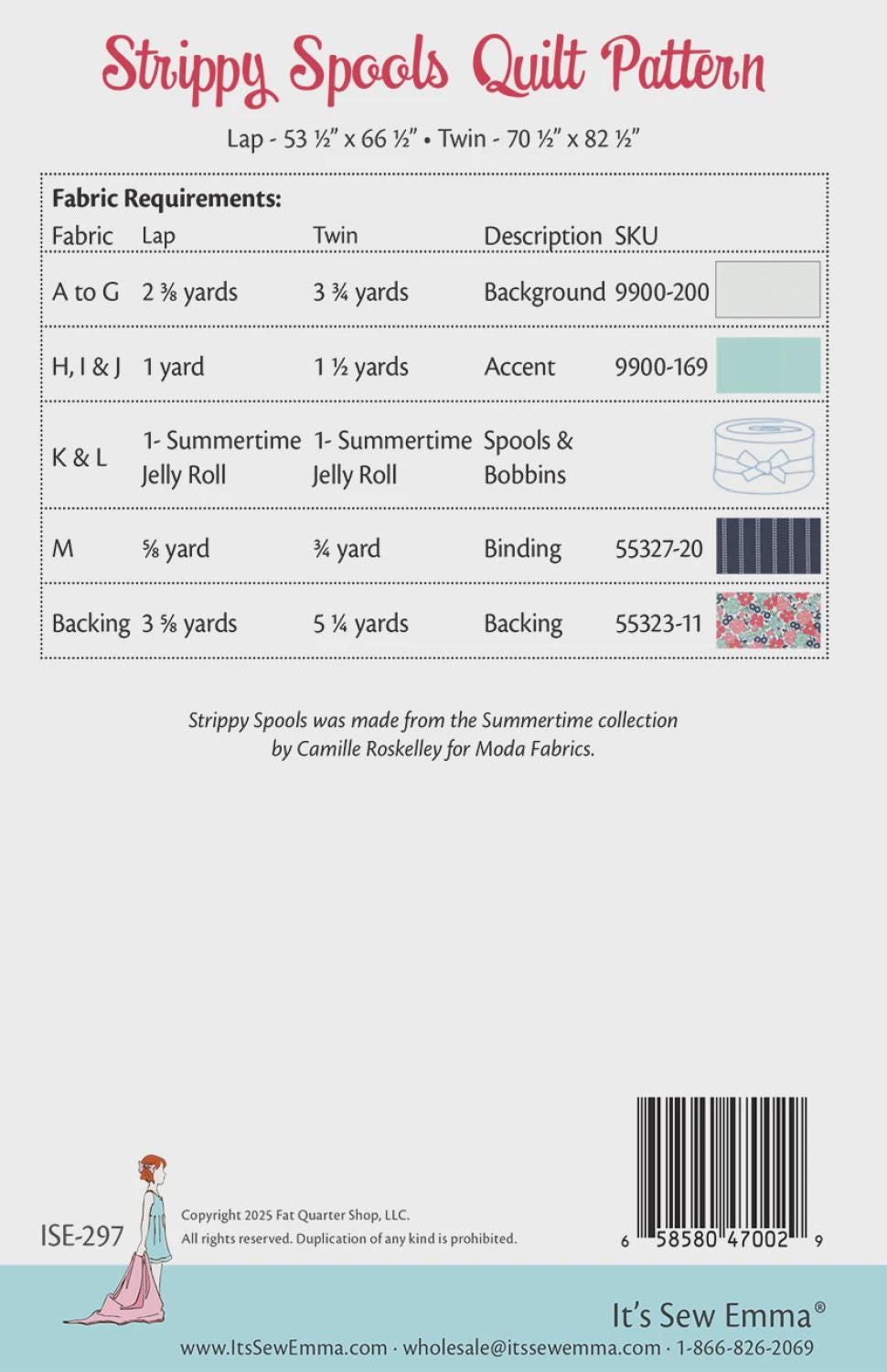 Strippy Spools Quilt Pattern – Modern Jelly Roll Friendly Design (Lap, Twin)