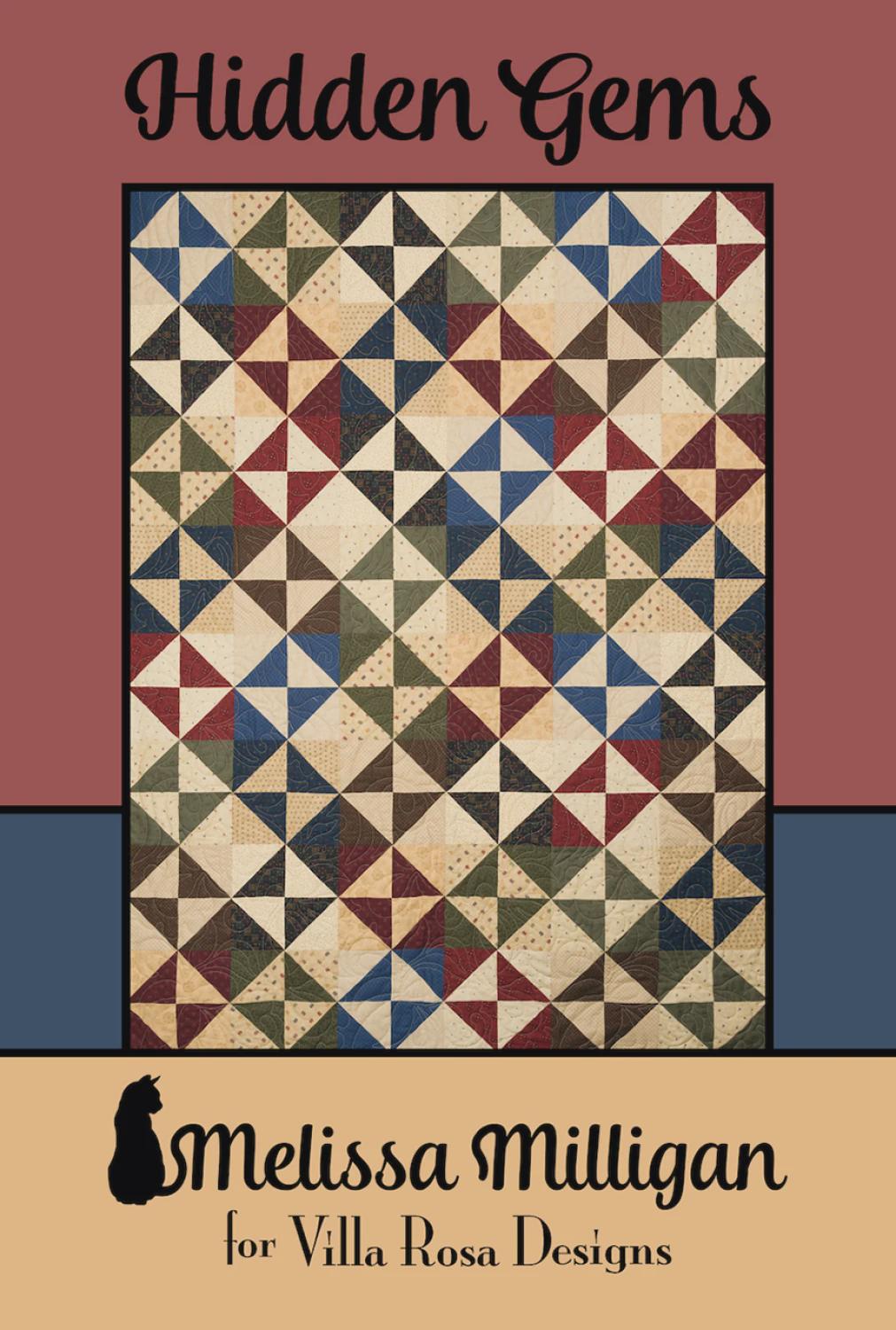 Hidden Gems Quilt Pattern – Half Square Triangle Geometric Design by Melissa Milligan