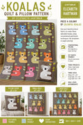 Elizabeth Hartman Koalas Quilt Pattern – Modern Animal Patchwork Pillow Cover Sizes