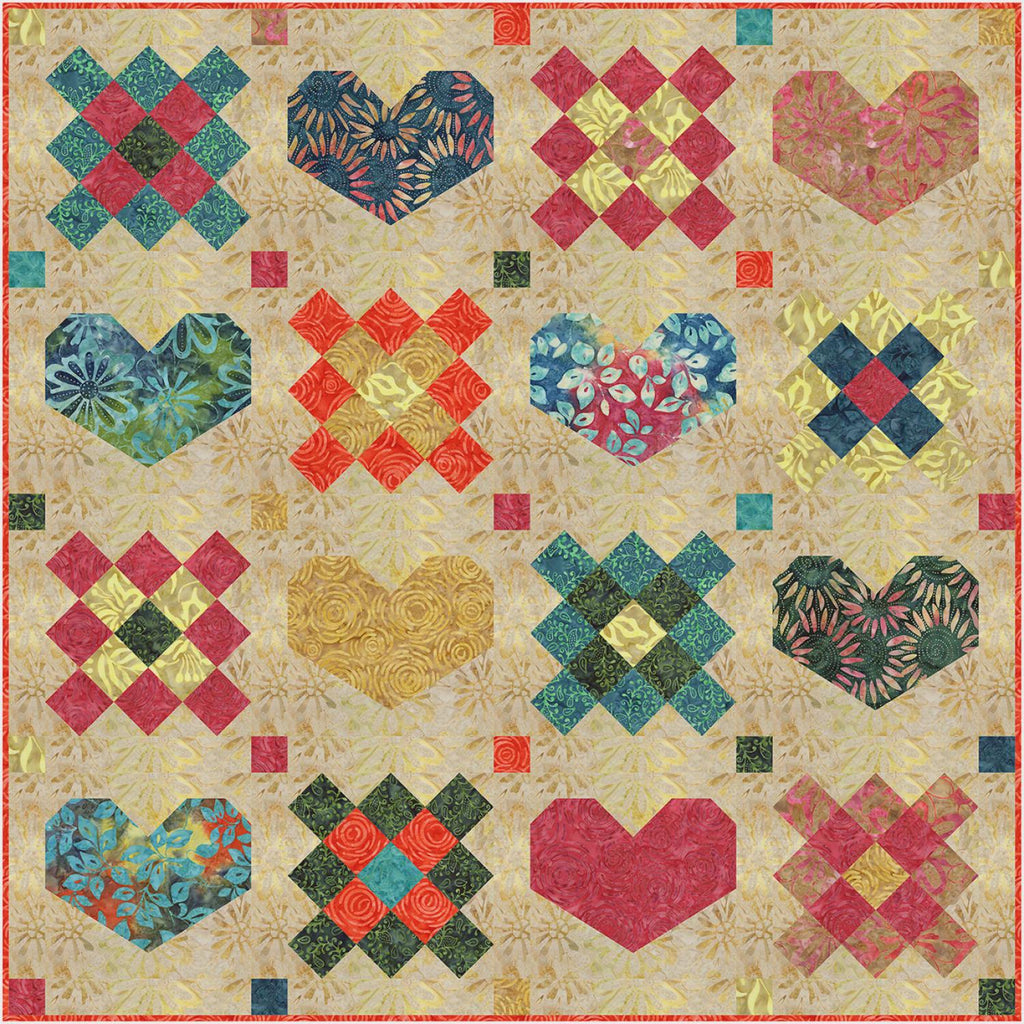 Granny Love Quilt Pattern – Beginner Scrappy Patchwork (Pillow, Baby, Throw Sizes)