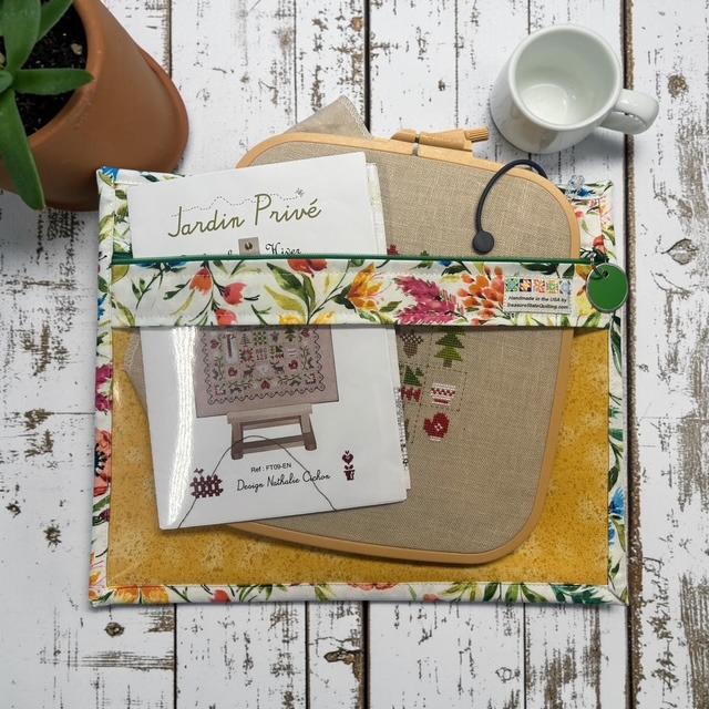 Cross Stitch Project Bag - Vintage Floral - Standard Bag