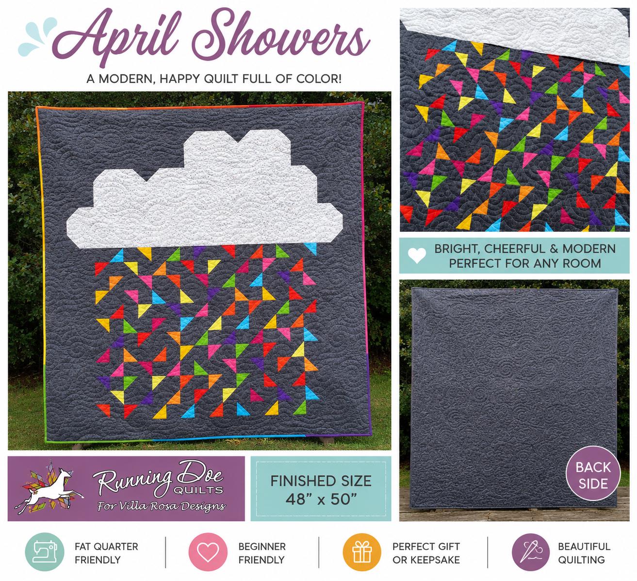 April Showers Quilt Pattern – Easy Scrappy Patchwork Design