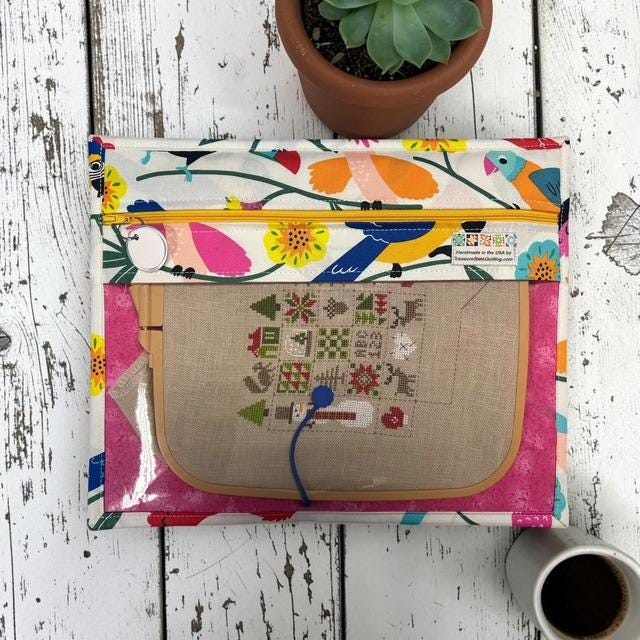 Cross Stitch Project Bag - Modern Parrot - Standard size