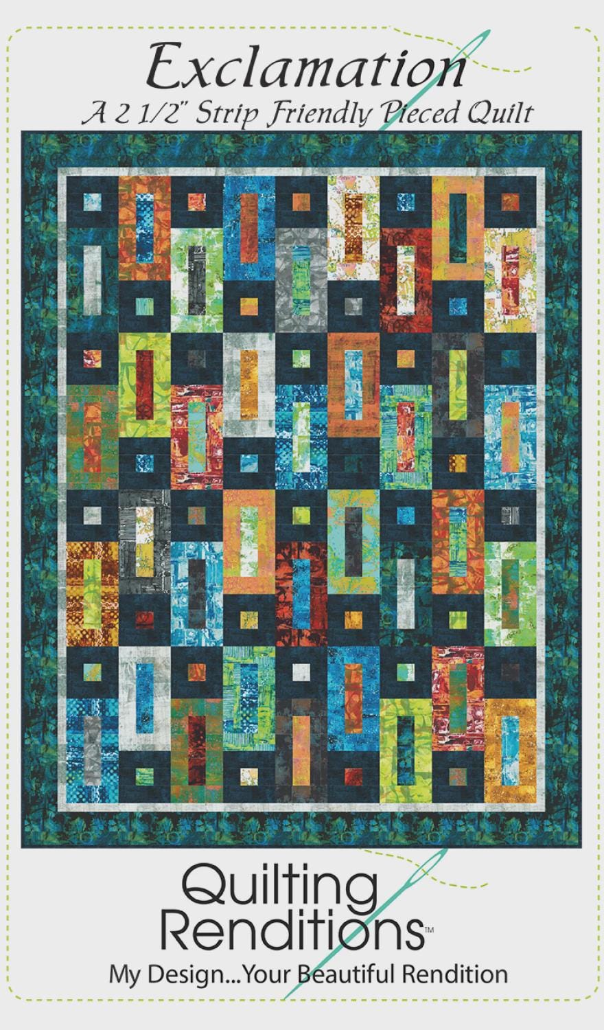 Quilting Renditions - Exclamation Quilt Pattern - Easy - Beginner - Jelly roll friendly