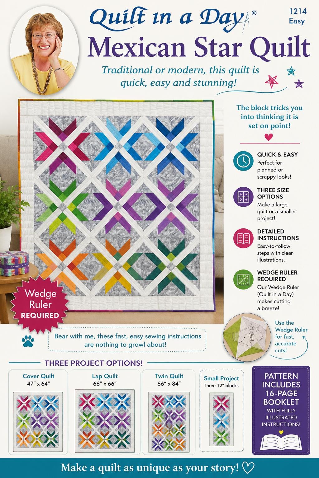 Quilt in a day - Eleanor Burns - 1214 - Mexican Star Quilt