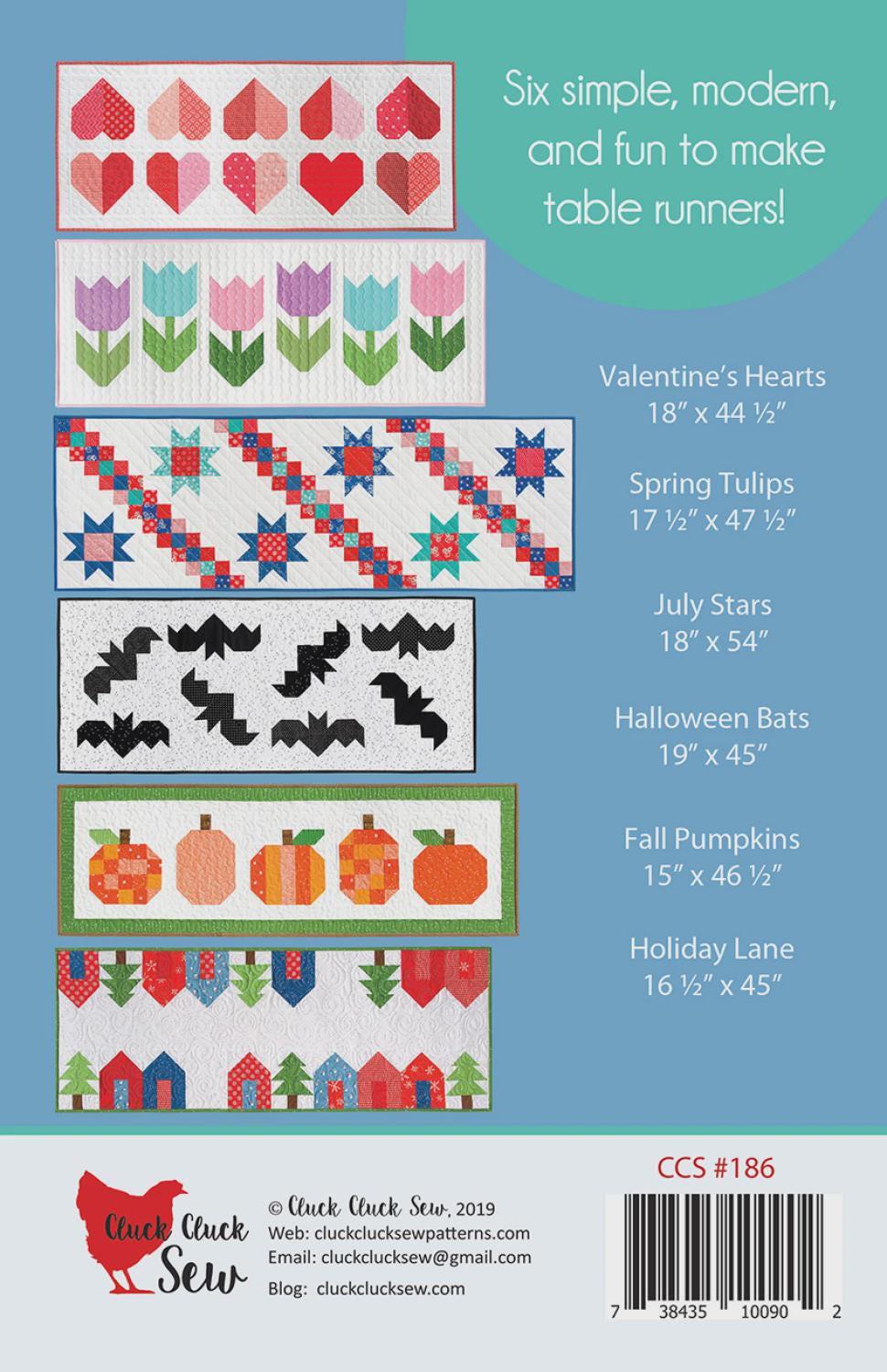 Modern Holiday Table Runners Quilt Pattern Booklet – 6 Festive Designs