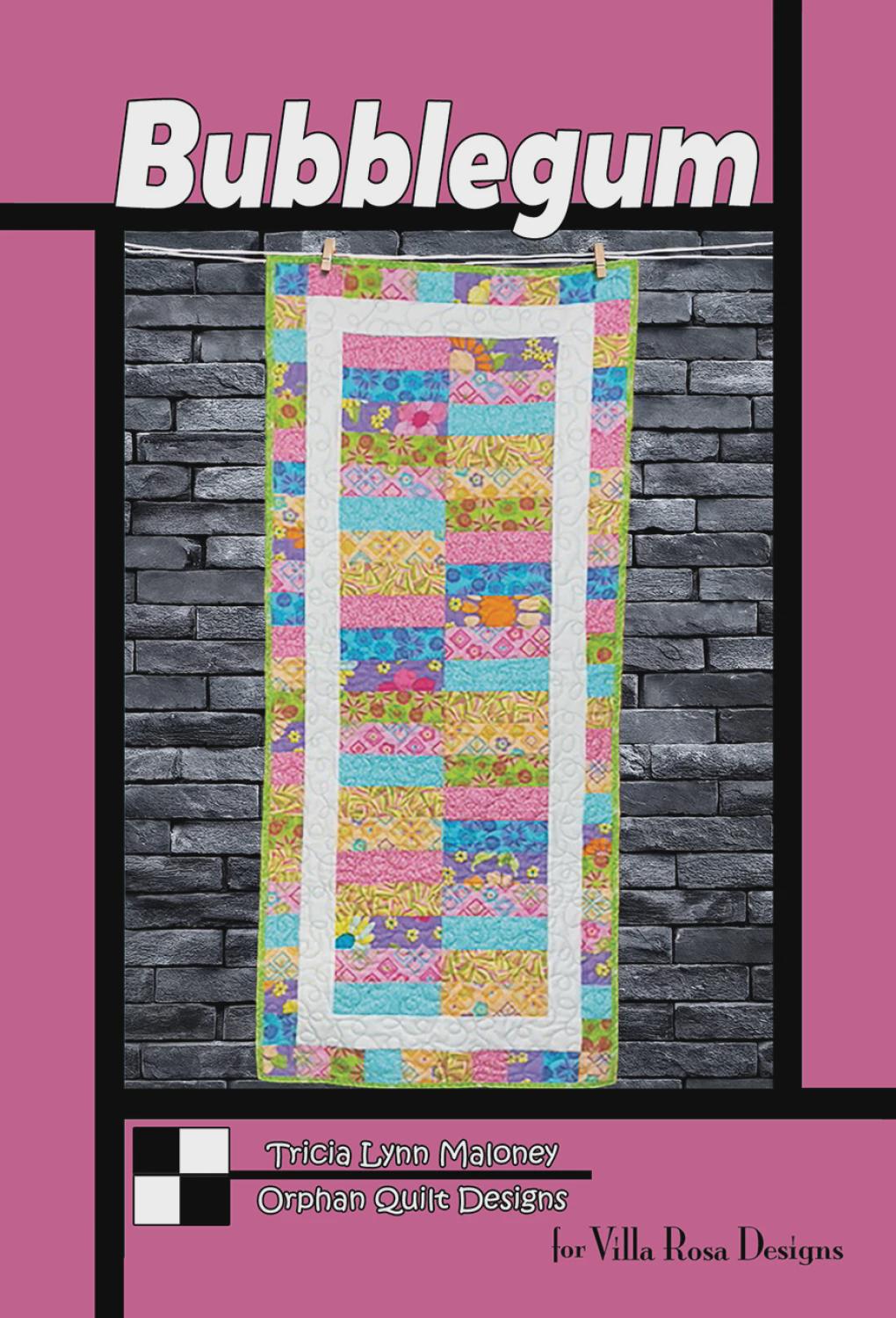 Bubblegum Quilt Pattern - Bright Scrappy Table Runner Quilt - Villa Rosa Designs - easy beginner