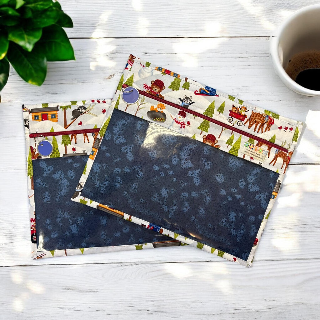 Cross Stitch Project Bag - Winter Forest Bear - Standard Bag