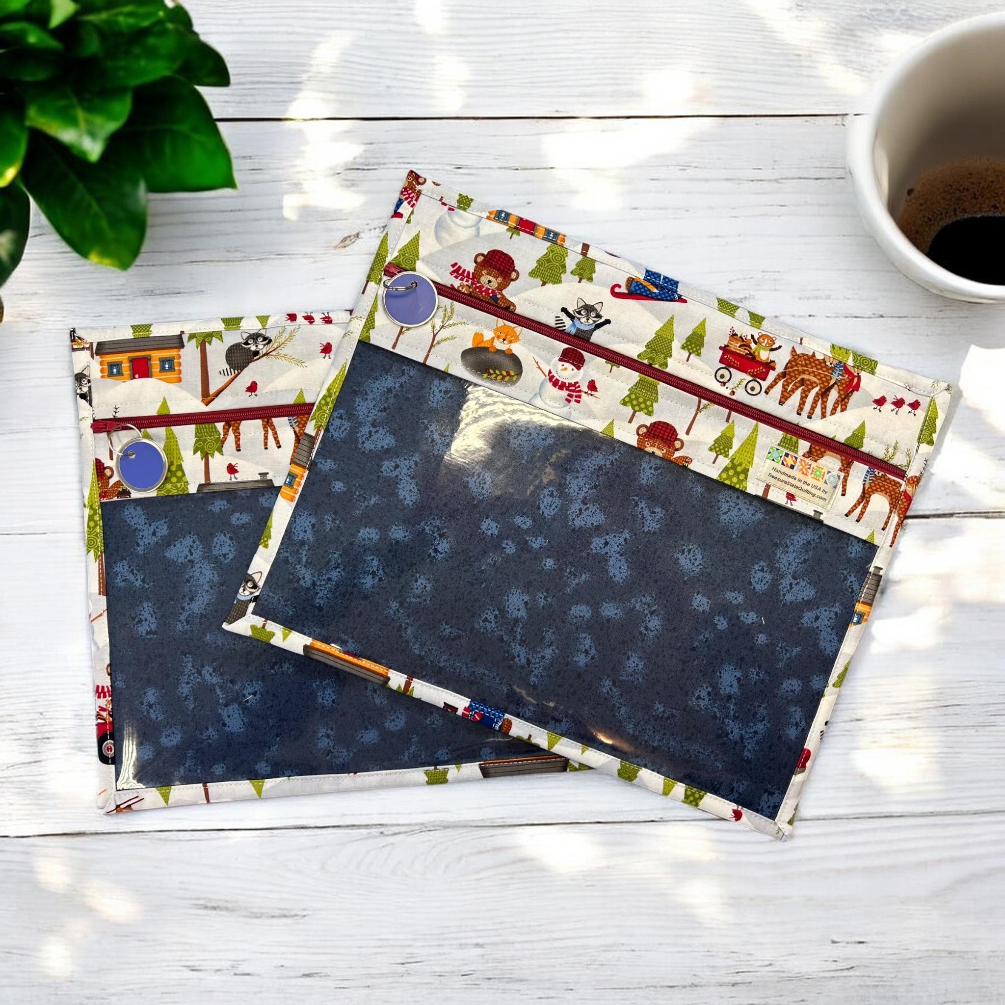 Cross Stitch Project Bag - Winter Forest Bear - Standard Bag