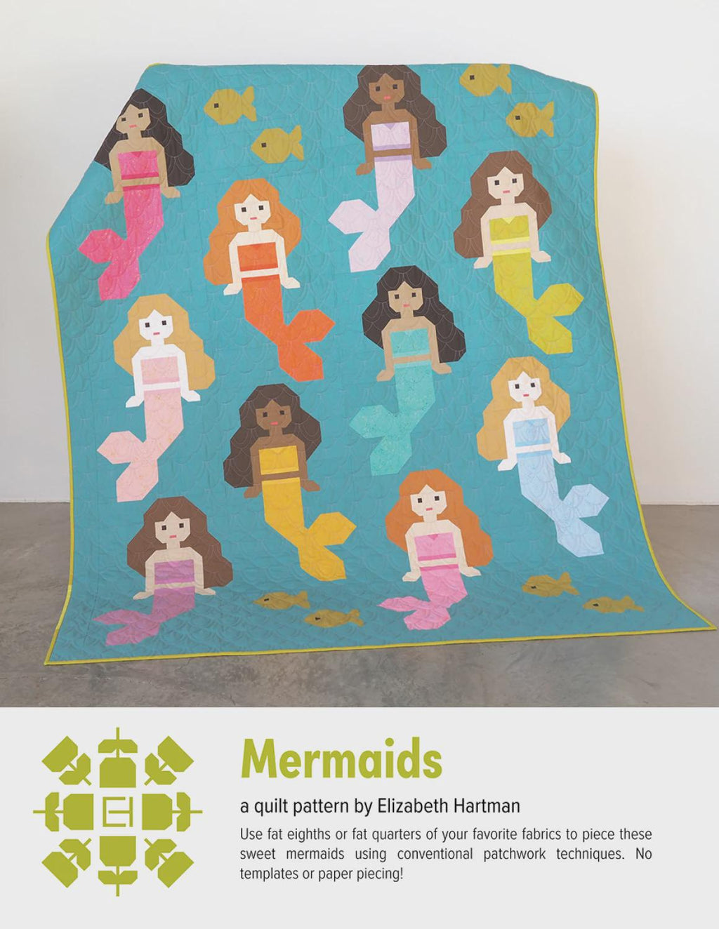 Elizabeth Hartman Mermaids Quilt Pattern – Modern Ocean Patchwork (Printed Paper)