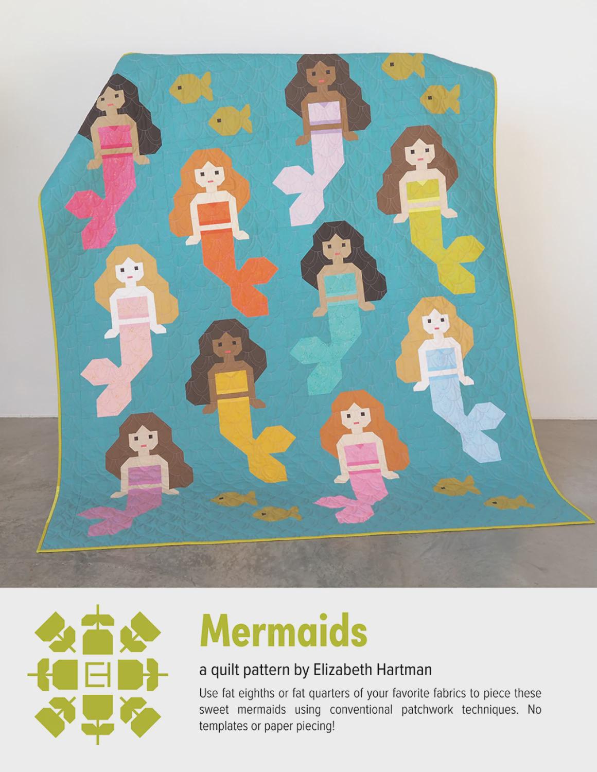 Elizabeth Hartman Mermaids Quilt Pattern – Modern Ocean Patchwork (Printed Paper)