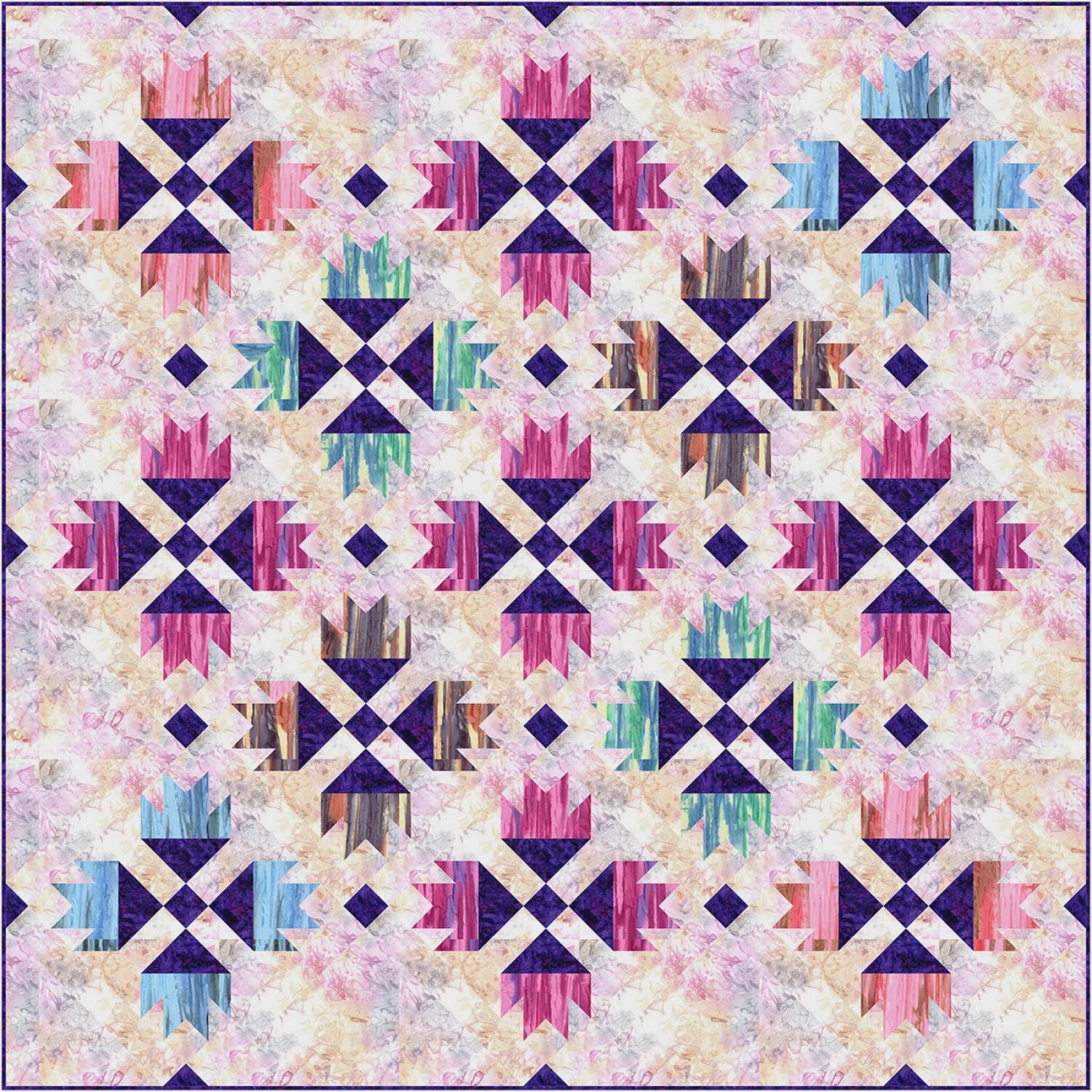 Baldwin Creek Quilt Pattern – Beginner Scrappy Modern Patchwork (68" x 68")
