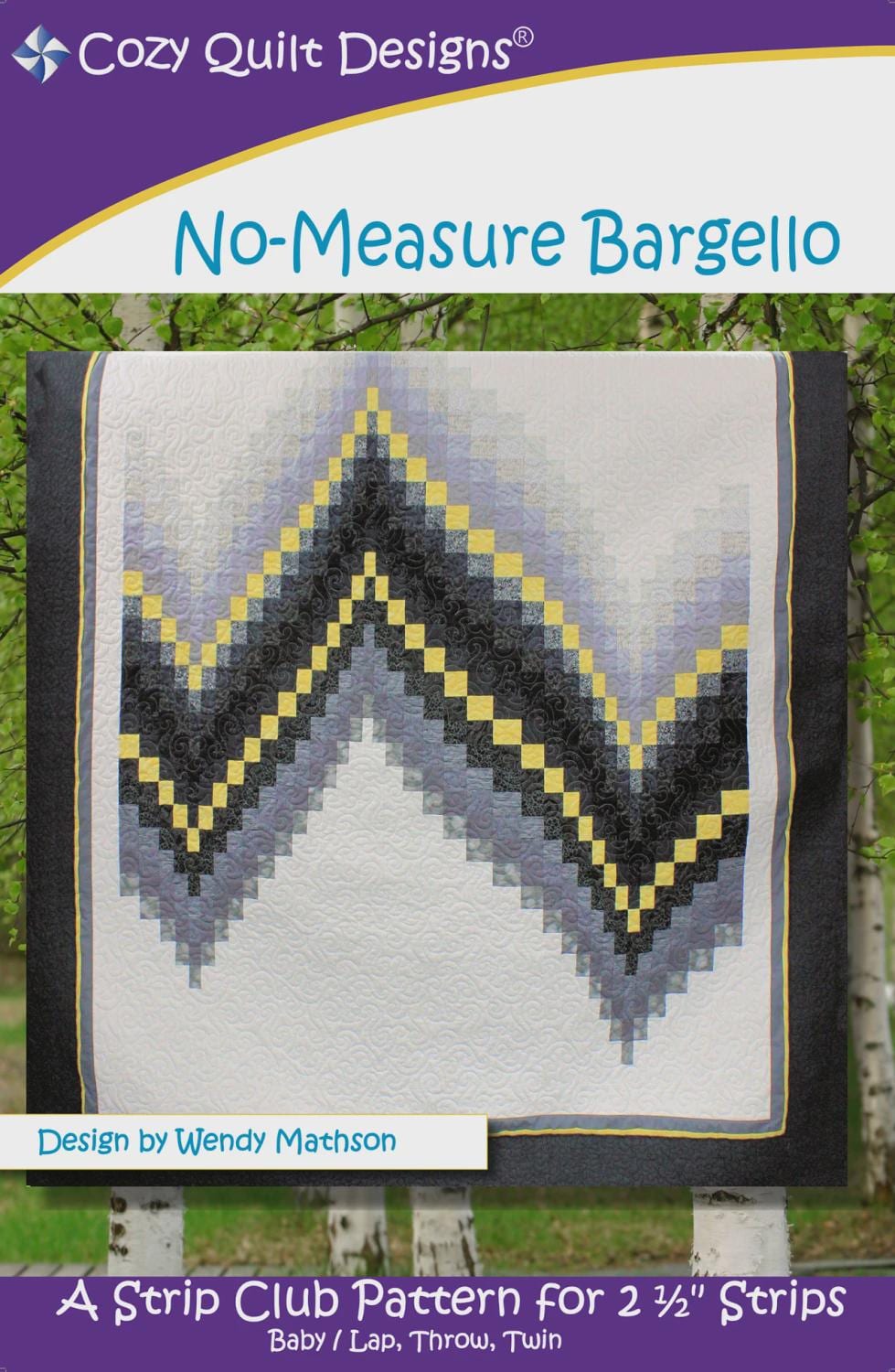 Cozy Quilt Designs - No Measure Bargello Quilt Pattern - jelly roll friendly in 3 sizes - Beginner