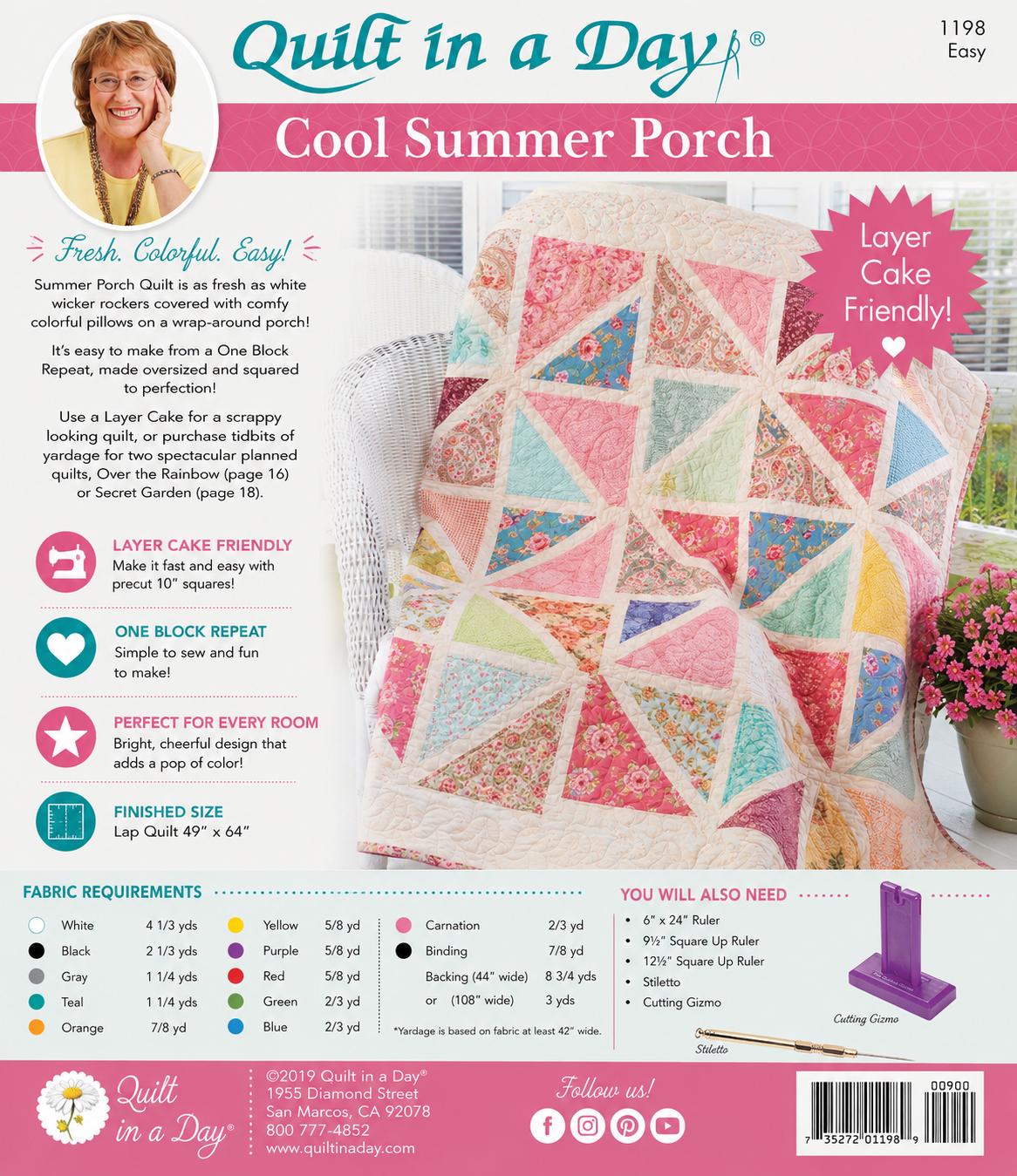 Summer Porch Quilt Pattern – Eleanor Burns, Layer Cake Friendly