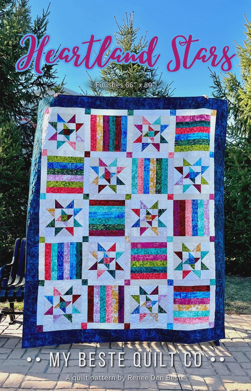 Heartland Stars Quilt Pattern - My Beste Quilt Co - Easy - Beginner - Precut and scrappy friendly