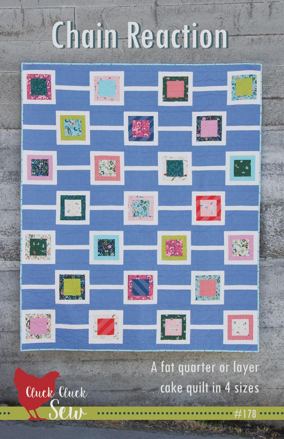 Chain Reaction Quilt Pattern – Fat Quarter Layer Cake Friendly (4 Sizes)