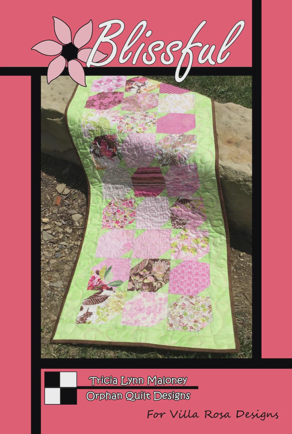 Blissful Quilt Pattern - Spring Floral Table Runner Quilt - Villa Rosa Designs