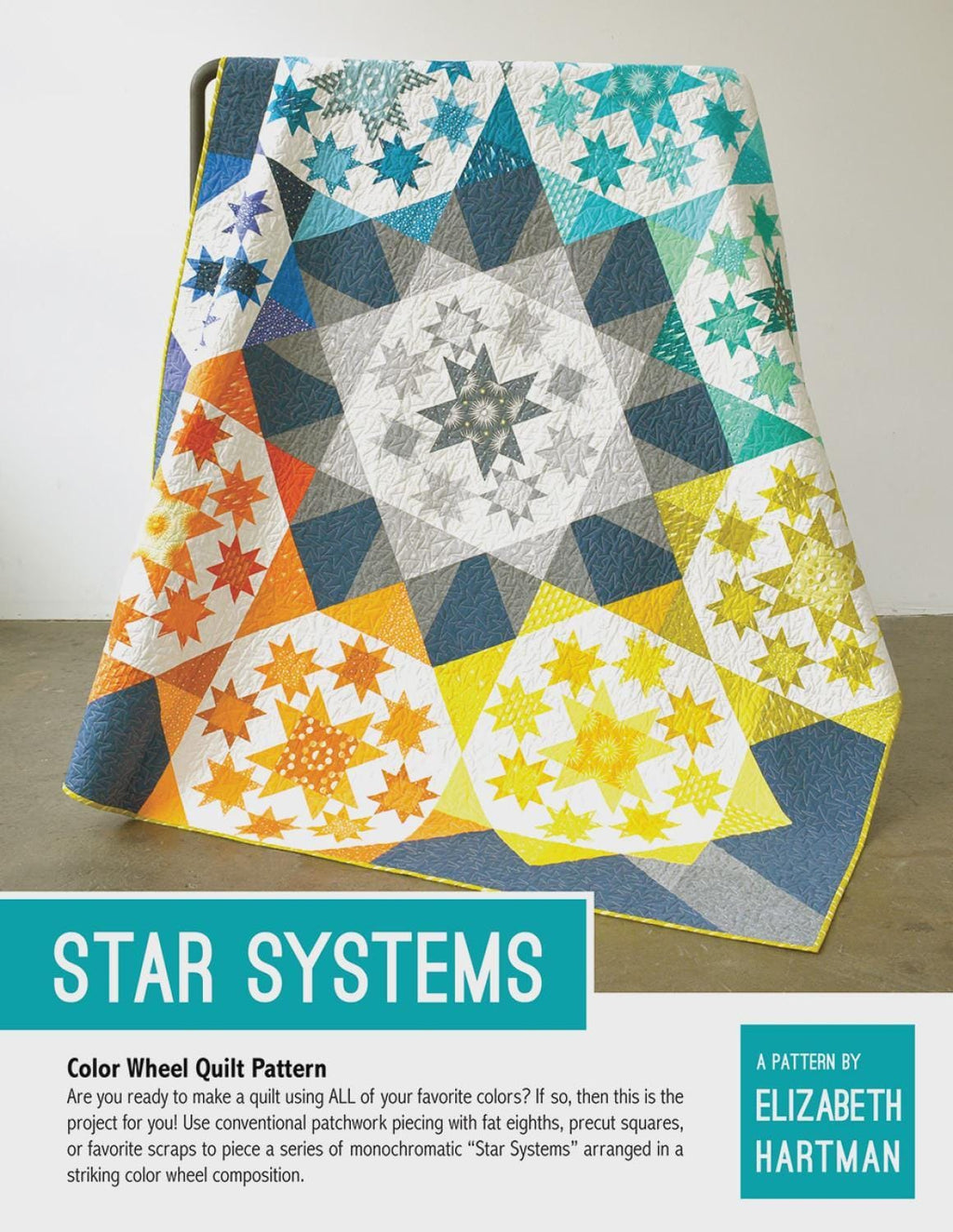 Elizabeth Hartman - Star Systems quilt - Quilt pattern EH 067 chart - queen size - Modern
