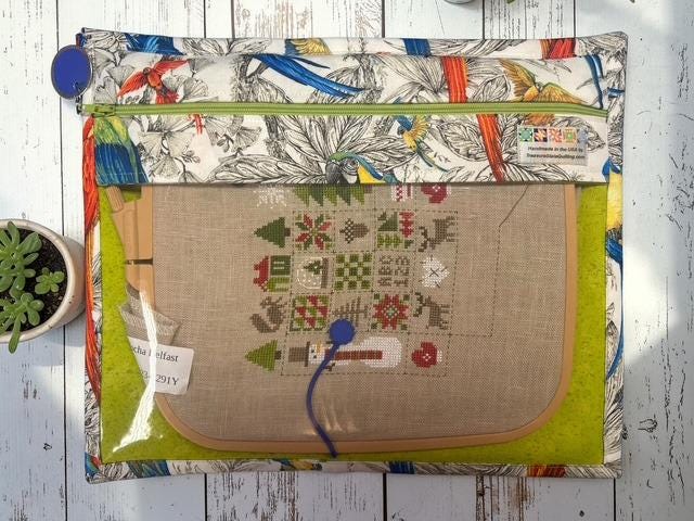 Cross Stitch Project Bag - Parrot Macaw - Standard Bag