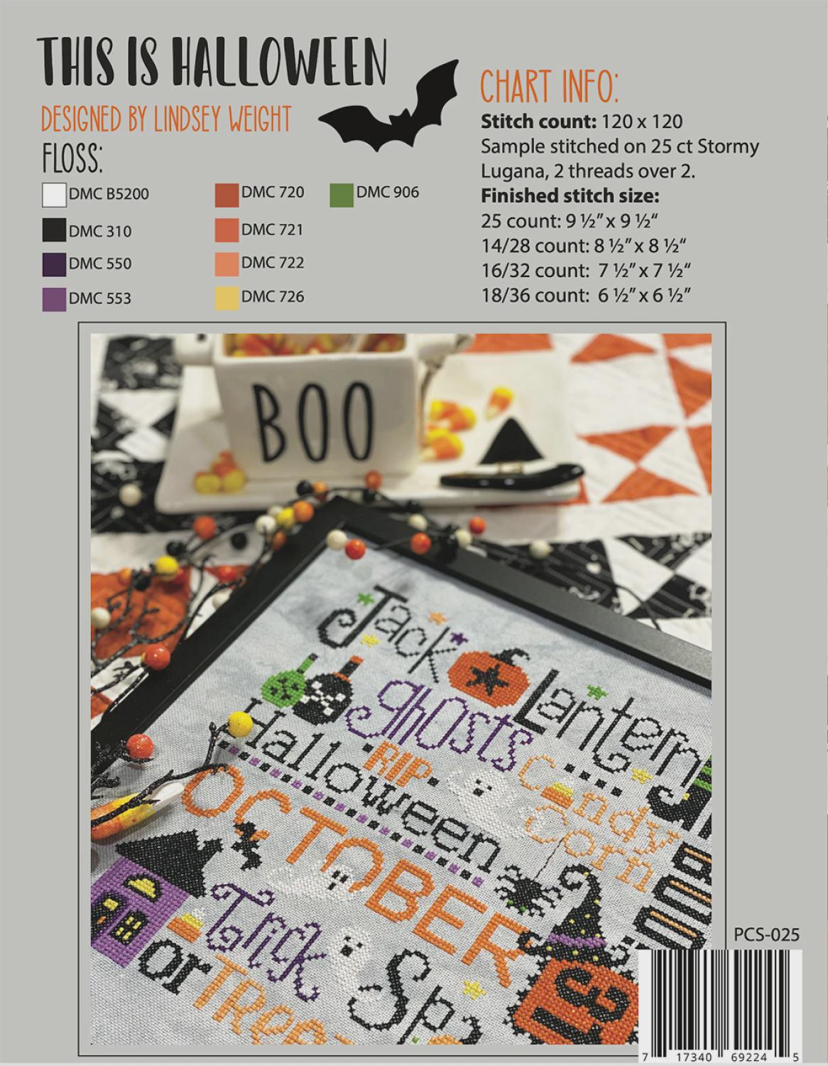 This Is Halloween Cross Stitch Pattern | Primrose Cottage Stitches | Printed Paper Chart | Halloween Sampler | Confident Beginner
