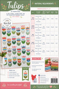 Tulips Quilt Pattern – Modern Flower Design, Jelly Roll Friendly (5 Sizes)