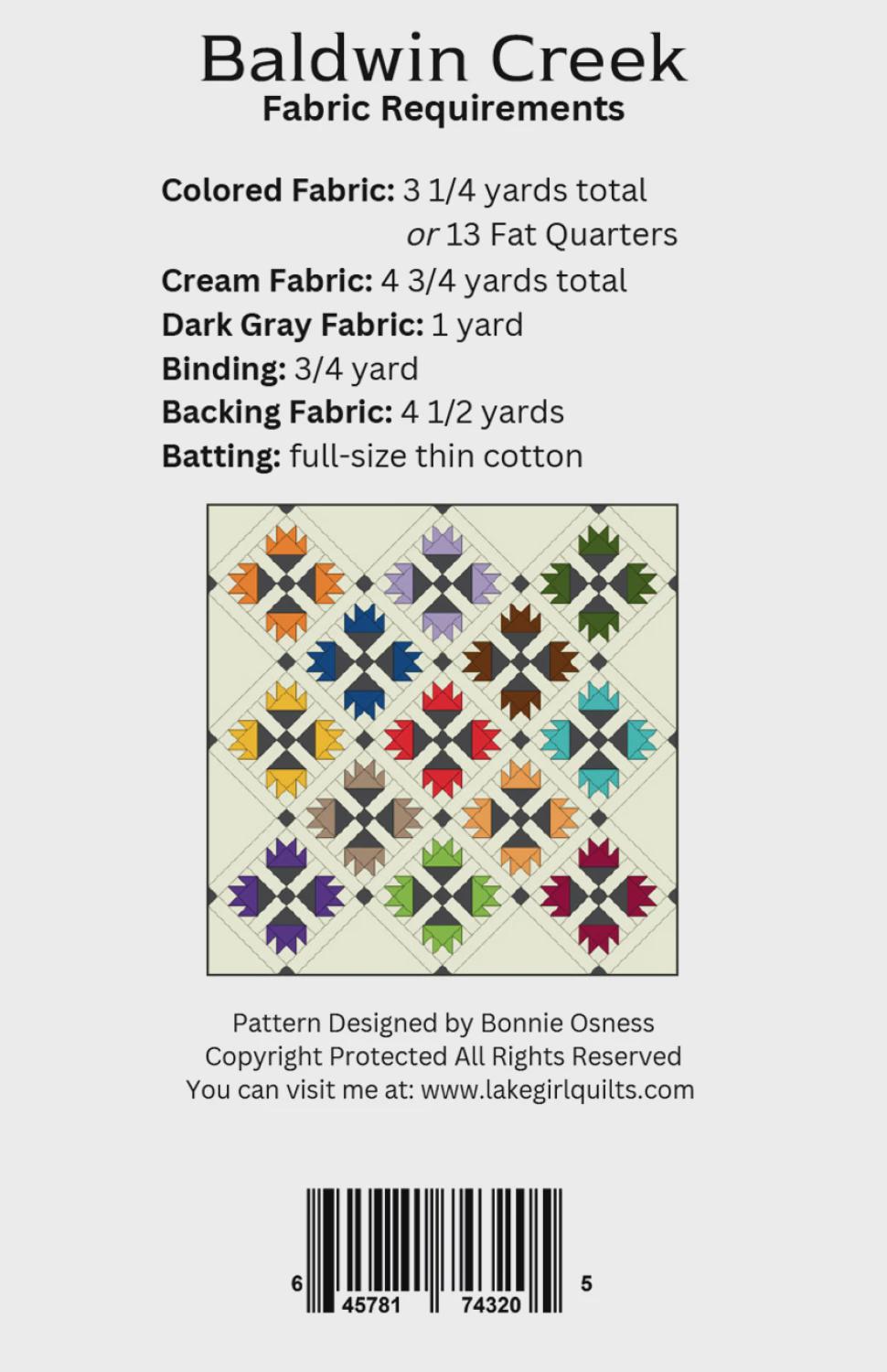 Baldwin Creek Quilt Pattern – Beginner Scrappy Modern Patchwork (68" x 68")