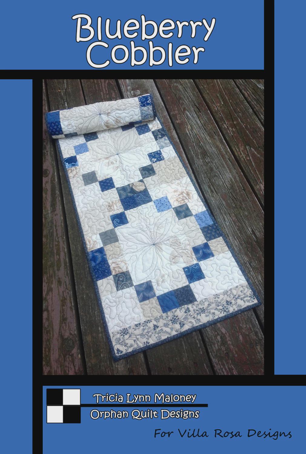 Blueberry Cobbler Quilt Pattern - Farmhouse Modern Table Runner Quilt - Villa Rosa Designs - easy beginner