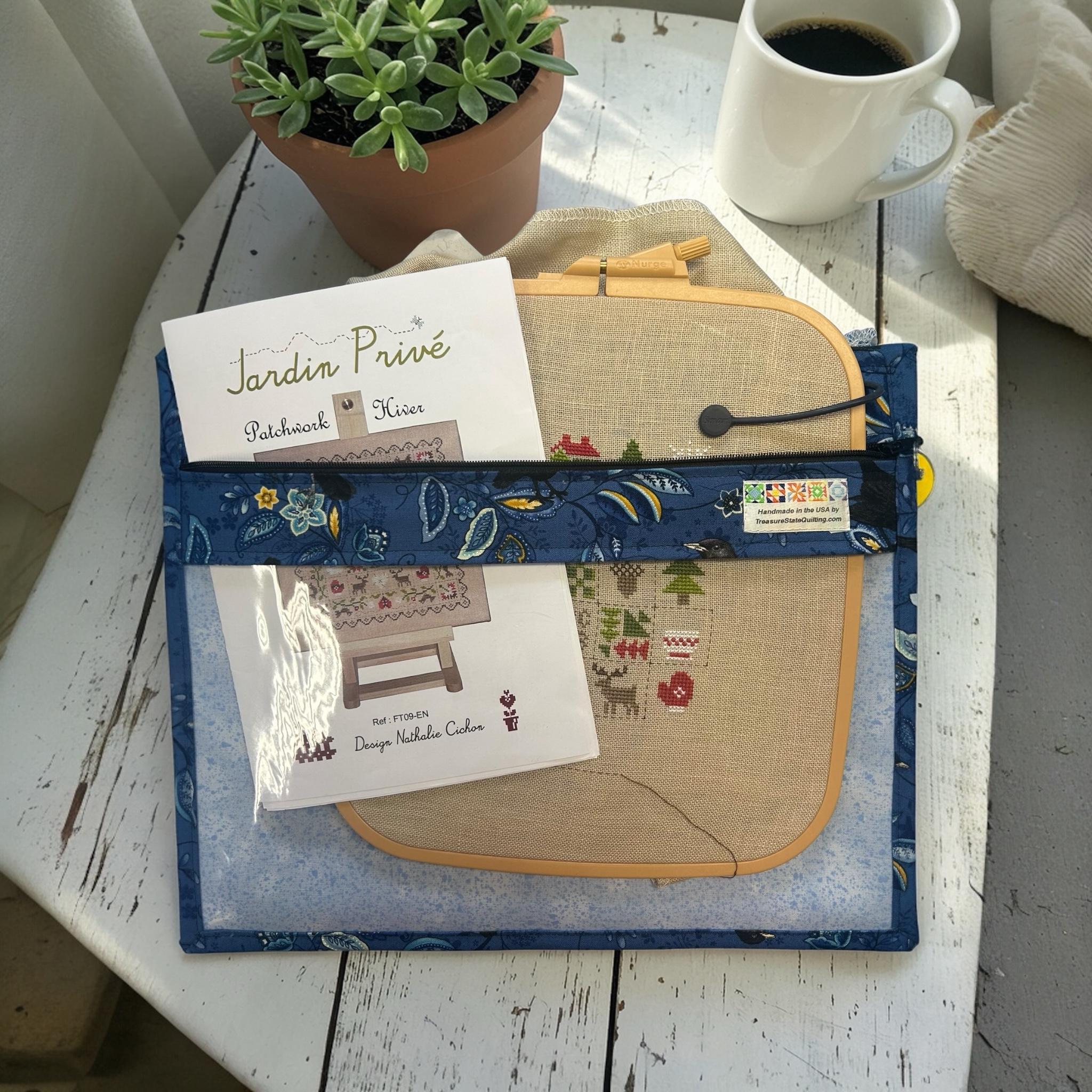 Cross Stitch Project Bag - Black Bird - Standard Bag