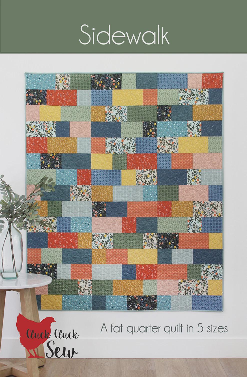 Cluck Cluck Sew - Sidewalk Quilt Pattern - Fat Quarter friendly in 5 sizes