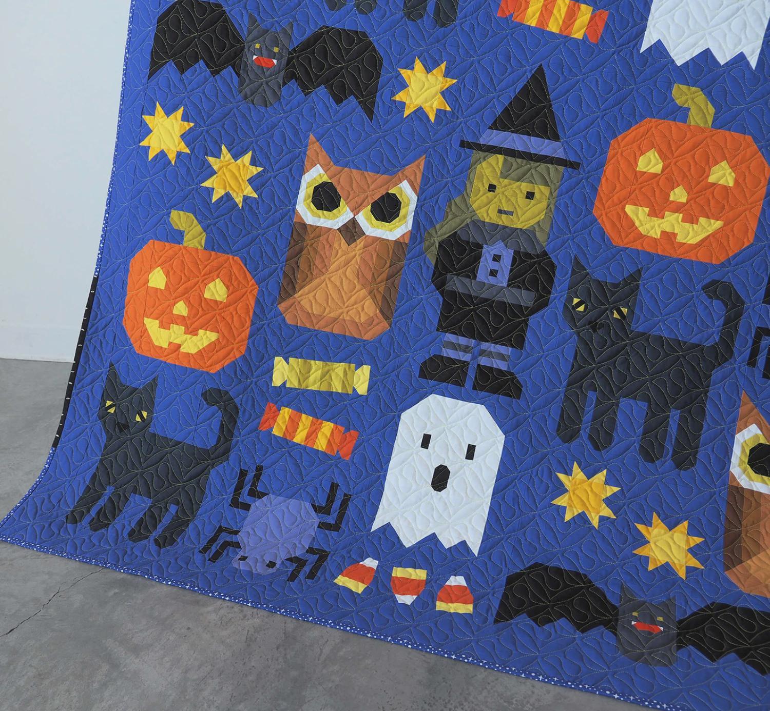 Happy Halloween Quilt Pattern – Sampler Blocks, Modern Spooky Design