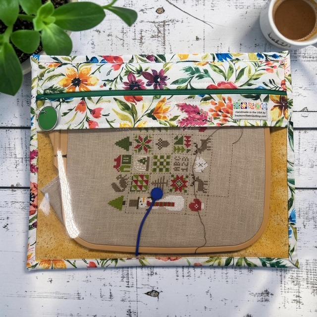 Cross Stitch Project Bag - Vintage Floral - Standard Bag