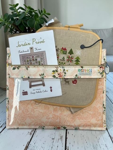 Cross Stitch Project Bag - Vintage Roses - Standard Bag