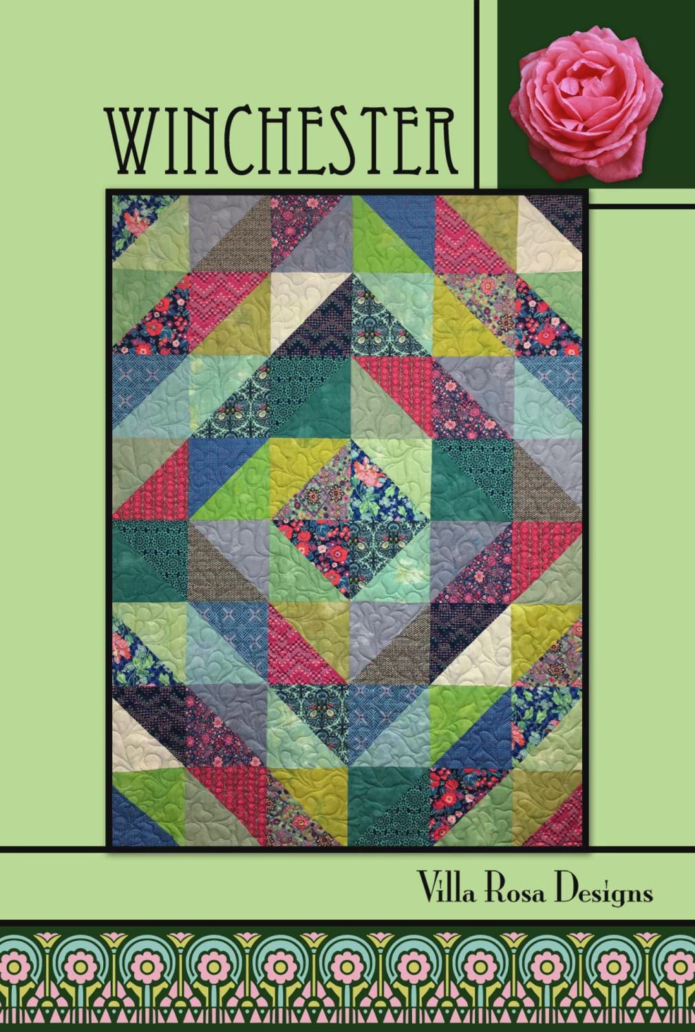 Winchester Quilt Pattern - Patchwork Scrappy Quilt - Villa Rosa Designs - easy beginner