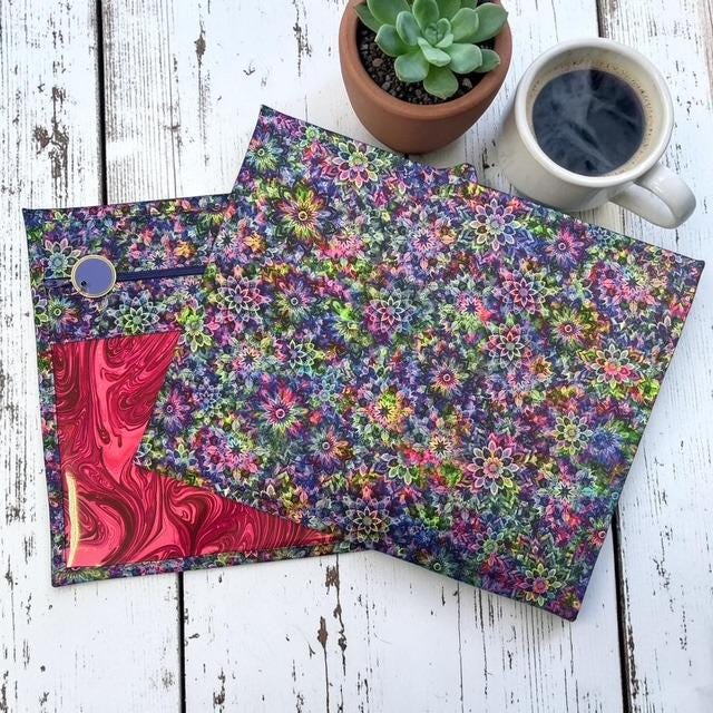 Cross Stitch Project Bag - Digital Flowers - Standard Bag