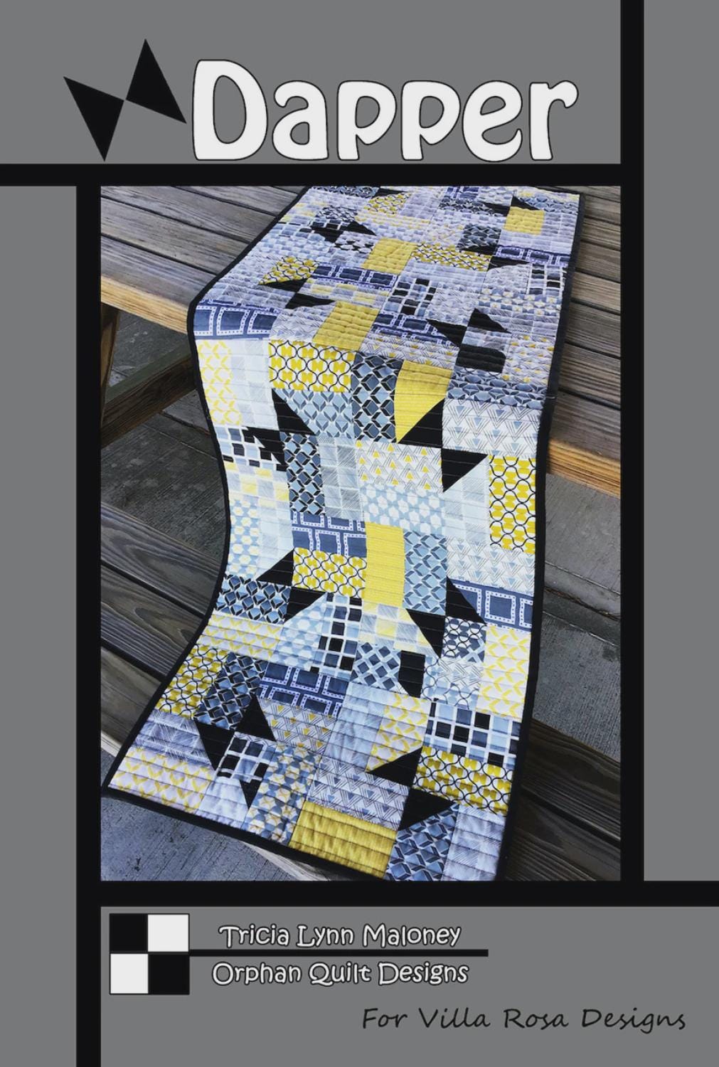 Dapper Quilt Pattern - Modern Geometric Table Runner Quilt - Villa Rosa Designs - easy beginner