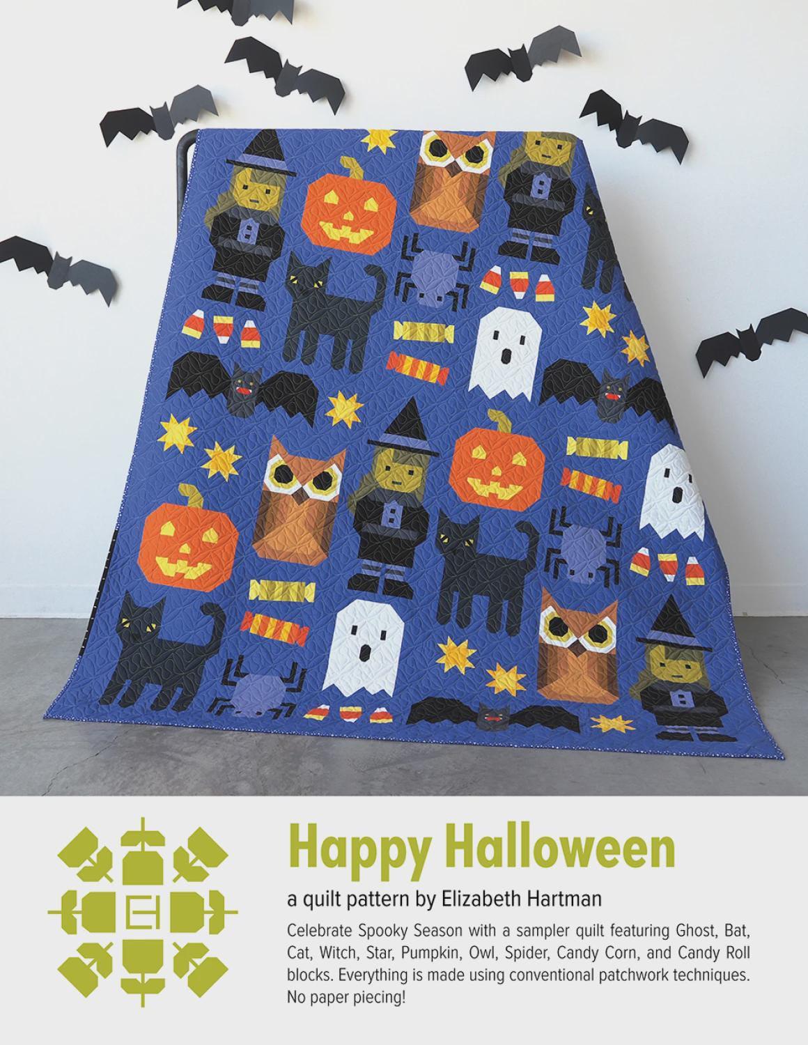 Happy Halloween Quilt Pattern – Sampler Blocks, Modern Spooky Design