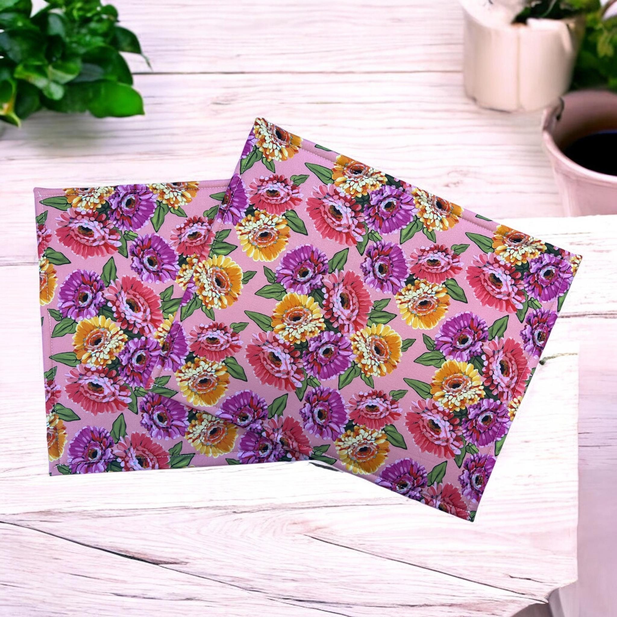 Cross Stitch Project Bag - Zinnias - Standard Bag