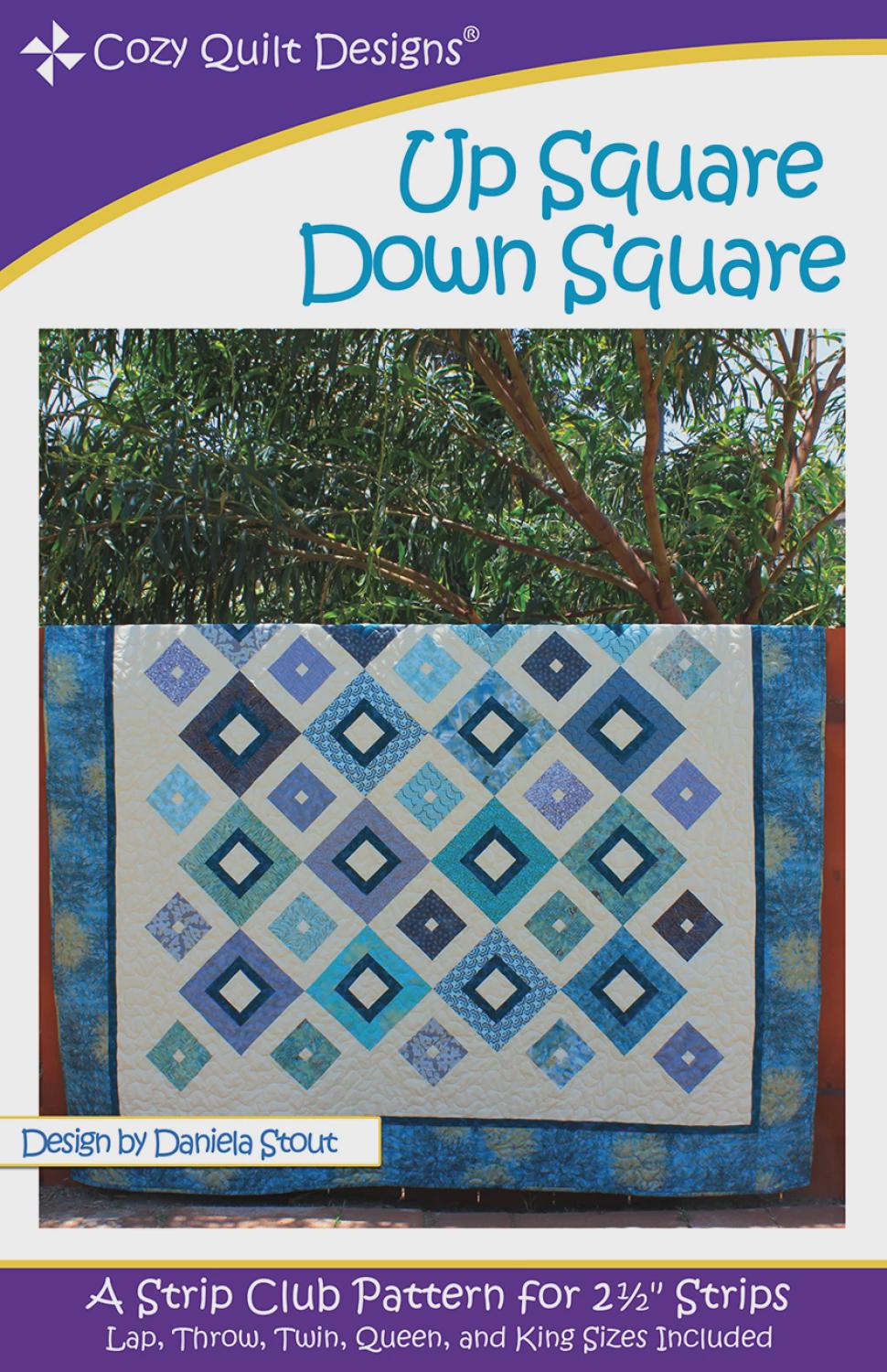 Up Square Down Square Quilt Pattern – Strip Club Design, 5 Sizes