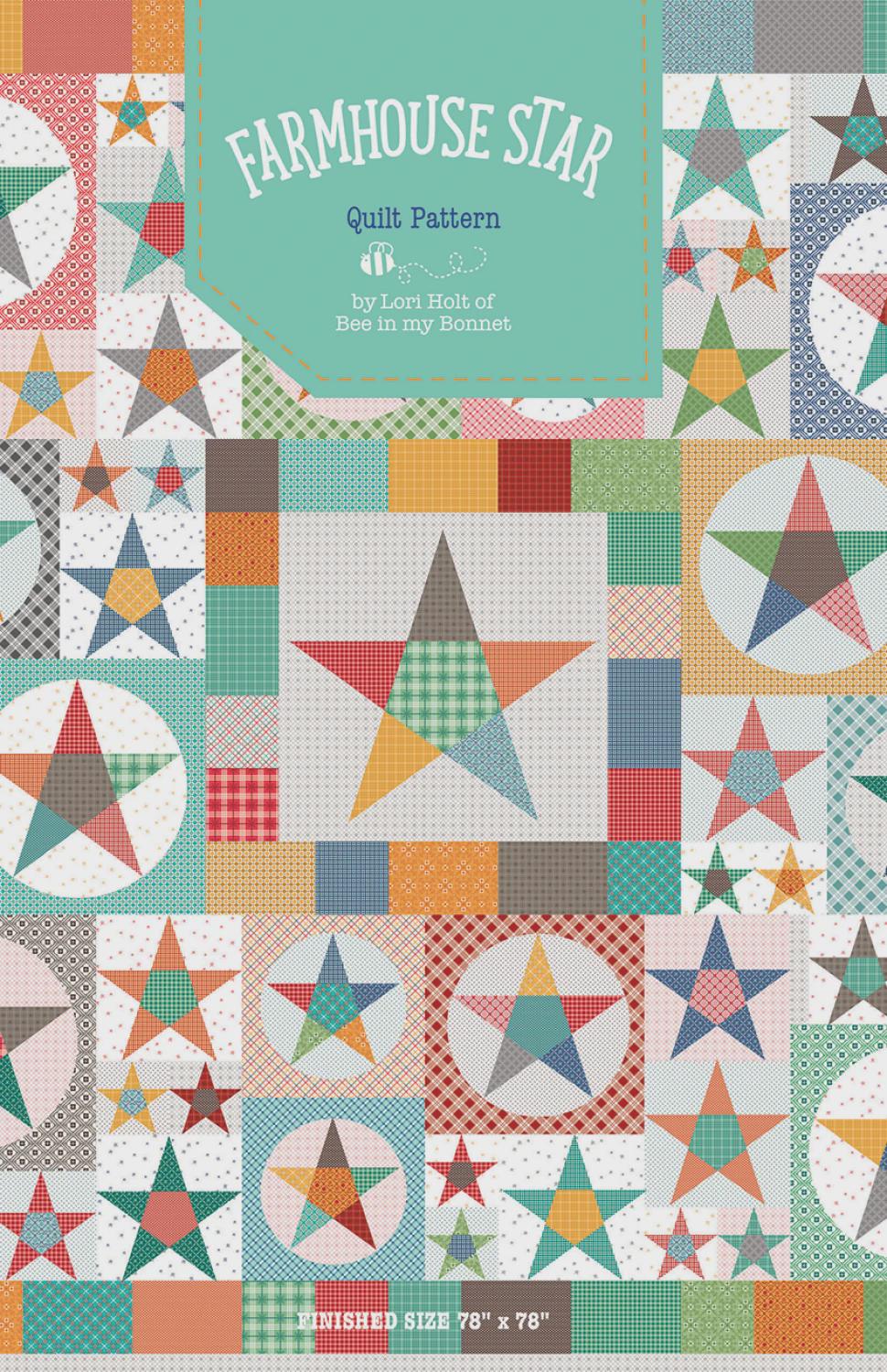 Farmhouse Star Quilt Pattern - Bee Plaids - Lori Holt - Bee in my Bonnet - Beginner