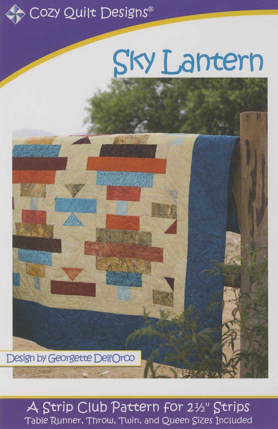 Cozy Quilt Designs - Sky Lantern Quilt Pattern - jelly roll friendly in 4 sizes - Beginner