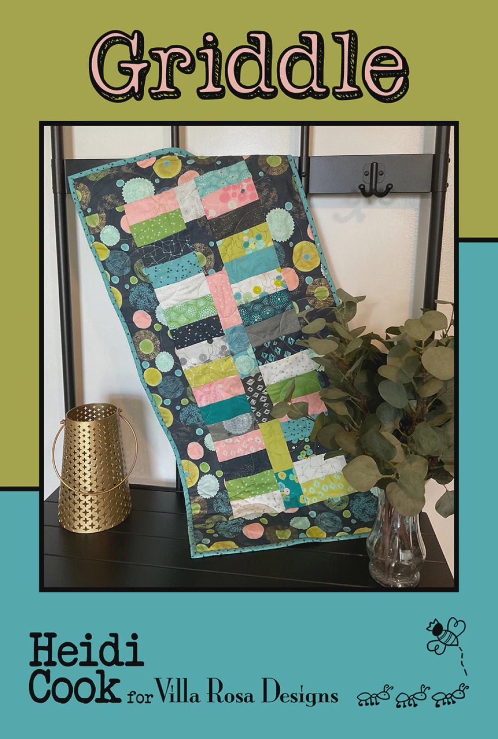 Griddle Quilt Pattern - Modern Scrappy Table Runner Quilt - Villa Rosa Designs